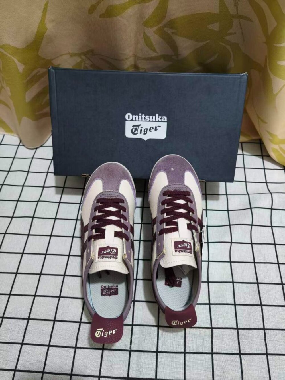 Onitsuka Tiger Mexico 66 Purple Cream Sneakers, Unworn New, Men Women Casual Sho